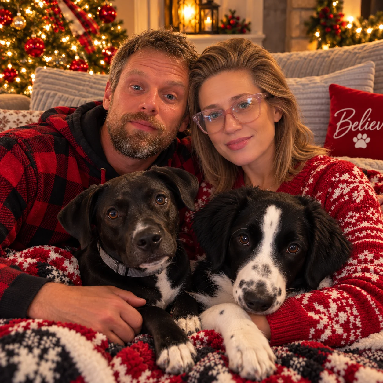 Stylized Christmas family portrait